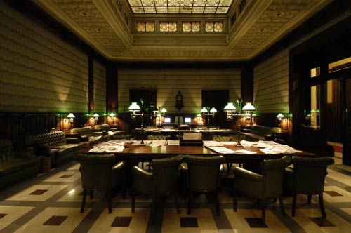 La sala per la lettura dei giornali